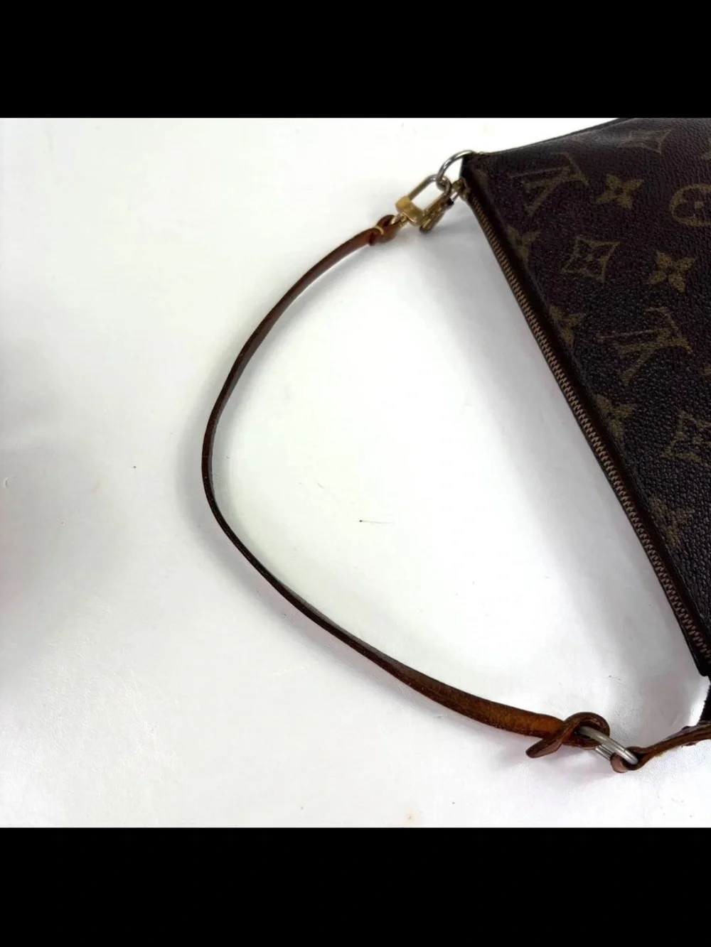 Louis Vuitton Monogram Canvas Shoulder Bag in Brown with Gold Hardware